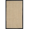 image:imageSAFAVIEH Natural Fiber Collection Area Rug  26 x 4 Natural amp Grey Seagrass Basketweave Pattern with Border NF114PNaturalBlack