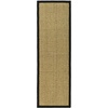 image:imageSAFAVIEH Natural Fiber Collection Area Rug  26 x 4 Natural amp Grey Seagrass Basketweave Pattern with Border NF114PNaturalBlack