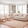 image:imageSAFAVIEH Natural Fiber Collection Area Rug  26 x 4 Natural amp Grey Seagrass Basketweave Pattern with Border NF114PNaturalBrown