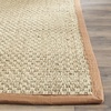 image:imageSAFAVIEH Natural Fiber Collection Area Rug  26 x 4 Natural amp Grey Seagrass Basketweave Pattern with Border NF114PNaturalBrown
