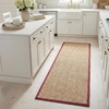 image:imageSAFAVIEH Natural Fiber Collection Area Rug  26 x 4 Natural amp Grey Seagrass Basketweave Pattern with Border NF114PNaturalBurgundy Red
