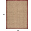 image:imageSAFAVIEH Natural Fiber Collection Area Rug  26 x 4 Natural amp Grey Seagrass Basketweave Pattern with Border NF114PNaturalBurgundy Red