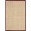 image:imageSAFAVIEH Natural Fiber Collection Area Rug  26 x 4 Natural amp Grey Seagrass Basketweave Pattern with Border NF114PNaturalBurgundy Red