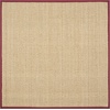 image:imageSAFAVIEH Natural Fiber Collection Area Rug  26 x 4 Natural amp Grey Seagrass Basketweave Pattern with Border NF114PNaturalBurgundy Red