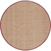image:imageSAFAVIEH Natural Fiber Collection Area Rug  26 x 4 Natural amp Grey Seagrass Basketweave Pattern with Border NF114PNaturalBurgundy Red