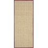 image:imageSAFAVIEH Natural Fiber Collection Area Rug  26 x 4 Natural amp Grey Seagrass Basketweave Pattern with Border NF114PNaturalBurgundy Red
