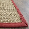 image:imageSAFAVIEH Natural Fiber Collection Area Rug  26 x 4 Natural amp Grey Seagrass Basketweave Pattern with Border NF114PNaturalBurgundy Red