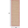 image:imageSAFAVIEH Natural Fiber Collection Area Rug  26 x 4 Natural amp Grey Seagrass Basketweave Pattern with Border NF114PNaturalBurgundy Red