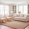 image:imageSAFAVIEH Natural Fiber Collection Area Rug  26 x 4 Natural amp Grey Seagrass Basketweave Pattern with Border NF114PNaturalBurgundy Red