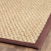image:imageSAFAVIEH Natural Fiber Collection Area Rug  26 x 4 Natural amp Grey Seagrass Basketweave Pattern with Border NF114PNaturalDark Brown