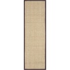 image:imageSAFAVIEH Natural Fiber Collection Area Rug  26 x 4 Natural amp Grey Seagrass Basketweave Pattern with Border NF114PNaturalDark Brown