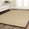image:imageSAFAVIEH Natural Fiber Collection Area Rug  26 x 4 Natural amp Grey Seagrass Basketweave Pattern with Border NF114PNaturalDark Brown