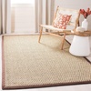 image:imageSAFAVIEH Natural Fiber Collection Area Rug  26 x 4 Natural amp Grey Seagrass Basketweave Pattern with Border NF114PNaturalDark Brown