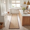 image:imageSAFAVIEH Natural Fiber Collection Area Rug  26 x 4 Natural amp Grey Seagrass Basketweave Pattern with Border NF114PNaturalDark Brown