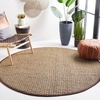 image:imageSAFAVIEH Natural Fiber Collection Area Rug  26 x 4 Natural amp Grey Seagrass Basketweave Pattern with Border NF114PNaturalDark Brown