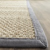 image:imageSAFAVIEH Natural Fiber Collection Area Rug  26 x 4 Natural amp Grey Seagrass Basketweave Pattern with Border NF114PNaturalDark Grey
