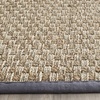 image:imageSAFAVIEH Natural Fiber Collection Area Rug  26 x 4 Natural amp Grey Seagrass Basketweave Pattern with Border NF114PNaturalDark Grey