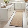 image:imageSAFAVIEH Natural Fiber Collection Area Rug  26 x 4 Natural amp Grey Seagrass Basketweave Pattern with Border NF114PNaturalDark Grey