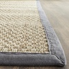 image:imageSAFAVIEH Natural Fiber Collection Area Rug  26 x 4 Natural amp Grey Seagrass Basketweave Pattern with Border NF114PNaturalDark Grey