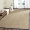 image:imageSAFAVIEH Natural Fiber Collection Area Rug  26 x 4 Natural amp Grey Seagrass Basketweave Pattern with Border NF114PNaturalDark Grey