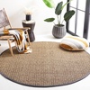 image:imageSAFAVIEH Natural Fiber Collection Area Rug  26 x 4 Natural amp Grey Seagrass Basketweave Pattern with Border NF114PNaturalDark Grey