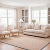 image:imageSAFAVIEH Natural Fiber Collection Area Rug  26 x 4 Natural amp Grey Seagrass Basketweave Pattern with Border NF114PNaturalDusty Teal Blue