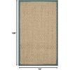 image:imageSAFAVIEH Natural Fiber Collection Area Rug  26 x 4 Natural amp Grey Seagrass Basketweave Pattern with Border NF114PNaturalDusty Teal Blue
