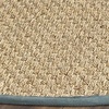 image:imageSAFAVIEH Natural Fiber Collection Area Rug  26 x 4 Natural amp Grey Seagrass Basketweave Pattern with Border NF114PNaturalDusty Teal Blue