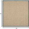 image:imageSAFAVIEH Natural Fiber Collection Area Rug  26 x 4 Natural amp Grey Seagrass Basketweave Pattern with Border NF114PNaturalDusty Teal Blue