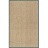 image:imageSAFAVIEH Natural Fiber Collection Area Rug  26 x 4 Natural amp Grey Seagrass Basketweave Pattern with Border NF114PNaturalDusty Teal Blue