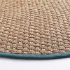 image:imageSAFAVIEH Natural Fiber Collection Area Rug  26 x 4 Natural amp Grey Seagrass Basketweave Pattern with Border NF114PNaturalDusty Teal Blue