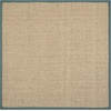 image:imageSAFAVIEH Natural Fiber Collection Area Rug  26 x 4 Natural amp Grey Seagrass Basketweave Pattern with Border NF114PNaturalDusty Teal Blue