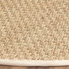 image:imageSAFAVIEH Natural Fiber Collection Area Rug  26 x 4 Natural amp Grey Seagrass Basketweave Pattern with Border NF114PNaturalIvory