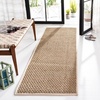 image:imageSAFAVIEH Natural Fiber Collection Area Rug  26 x 4 Natural amp Grey Seagrass Basketweave Pattern with Border NF114PNaturalIvory