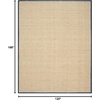 image:imageSAFAVIEH Natural Fiber Collection Area Rug  26 x 4 Natural amp Grey Seagrass Basketweave Pattern with Border NF114PNaturalNavy Blue