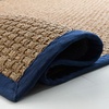 image:imageSAFAVIEH Natural Fiber Collection Area Rug  26 x 4 Natural amp Grey Seagrass Basketweave Pattern with Border NF114PNaturalNavy Blue