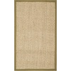 image:imageSAFAVIEH Natural Fiber Collection Area Rug  26 x 4 Natural amp Grey Seagrass Basketweave Pattern with Border NF114PNaturalOlive