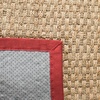 image:imageSAFAVIEH Natural Fiber Collection Area Rug  26 x 4 Natural amp Grey Seagrass Basketweave Pattern with Border NF114PNaturalRed