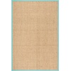 image:imageSAFAVIEH Natural Fiber Collection Area Rug  26 x 4 Natural amp Grey Seagrass Basketweave Pattern with Border NF114PNaturalTeal