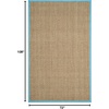 image:imageSAFAVIEH Natural Fiber Collection Area Rug  26 x 4 Natural amp Grey Seagrass Basketweave Pattern with Border NF114PNaturalTurquoise