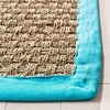 image:imageSAFAVIEH Natural Fiber Collection Area Rug  26 x 4 Natural amp Grey Seagrass Basketweave Pattern with Border NF114PNaturalTurquoise
