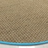 image:imageSAFAVIEH Natural Fiber Collection Area Rug  26 x 4 Natural amp Grey Seagrass Basketweave Pattern with Border NF114PNaturalTurquoise