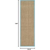image:imageSAFAVIEH Natural Fiber Collection Area Rug  26 x 4 Natural amp Grey Seagrass Basketweave Pattern with Border NF114PNaturalTurquoise