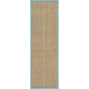 image:imageSAFAVIEH Natural Fiber Collection Area Rug  26 x 4 Natural amp Grey Seagrass Basketweave Pattern with Border NF114PNaturalTurquoise