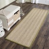 image:imageSAFAVIEH Natural Fiber Collection Runner Rug  26 x 10 Natural amp Grey Seagrass Herringbone Pattern with Border NF115PNaturalOlive