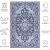 image:imageSAFAVIEH Washable Rug Tucson Collection  5 x 8 Light Blue amp Navy Slip Resistant amp Easy to Clean Ideal for Living Room Bedroom Dining Space TSN147MBlackBeige