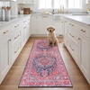 image:imageSAFAVIEH Washable Rug Tucson Collection  8 x 10 Navy amp Red Slip Resistant amp Easy to Clean Ideal for Living Room Bedroom Dining Space TSN121NNavyRed