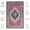 image:imageSAFAVIEH Washable Rug Tucson Collection  8 x 10 Rust amp Blue Slip Resistant amp Easy to Clean Ideal for Living Room Bedroom Dining Space TSN153PRustBlue