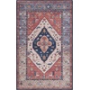 image:imageSAFAVIEH Washable Rug Tucson Collection  8 x 10 Rust amp Blue Slip Resistant amp Easy to Clean Ideal for Living Room Bedroom Dining Space TSN153PRustBlue