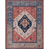 image:imageSAFAVIEH Washable Rug Tucson Collection  8 x 10 Rust amp Blue Slip Resistant amp Easy to Clean Ideal for Living Room Bedroom Dining Space TSN153PRustBlue